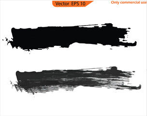 Wall Mural - Black ink line, grunge brush strokes, ink paint set, 