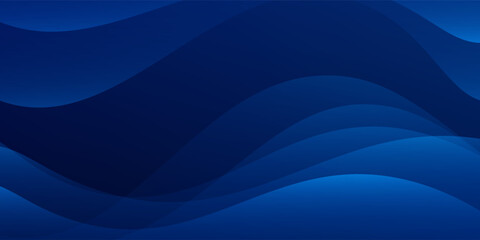 Wall Mural - experience the modern elegance of the abstract gradient wave background. its dark blue waves create 