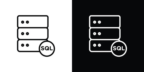SQL icon Black and White Vector Graphic