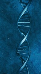 Wall Mural - animation of light spots over dna strands on blue background
