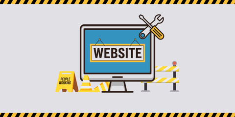 Under Construction Webpage Illustration – Developers at Work


