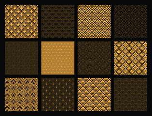Wall Mural - abstract simple geometric seamless pattern gold line pattern texture background with modern and art 