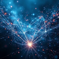 Canvas Print - Digital Web of Light Connections