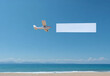 © Jessica - Airplane flying over a paradise beach with a blank banner ready for your message, ideal for aerial advertising, summer promotions or outdoor copy space concept.