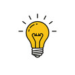 © beldesigne - An illuminated light bulb symbol, representing a bright idea or solution.