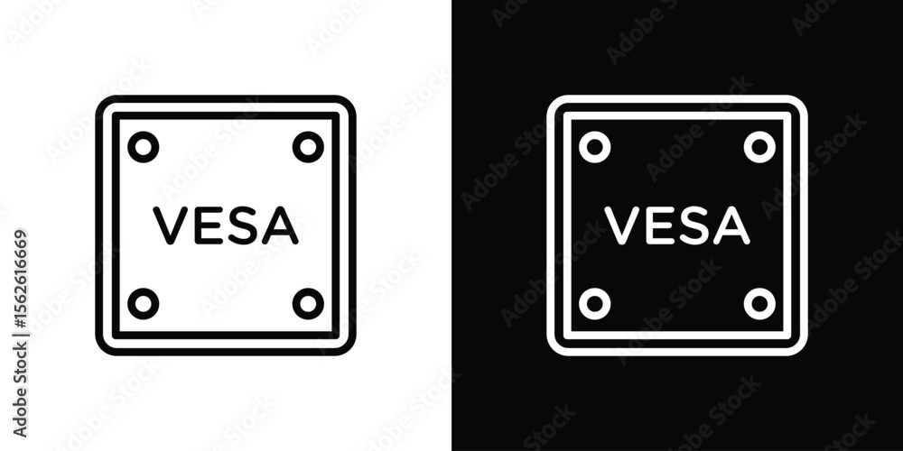 Vesa Resolution Icon Vesa icon symbol in thin line, outline and stroke style for apps Stock ...