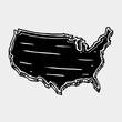 © Muhamad - Hand Drawn USA Map – Black and White United States Illustration