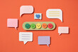 © Marc Tran/Stocksy - A colorful conceptual image illustrating customer feedback