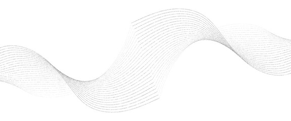 Wall Mural - vector flowing abstract gray linear with future technology concept