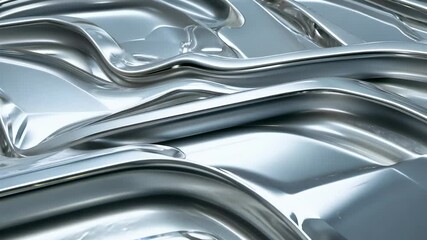 Wall Mural - abstract silver metal texture: a study in curves and reflections