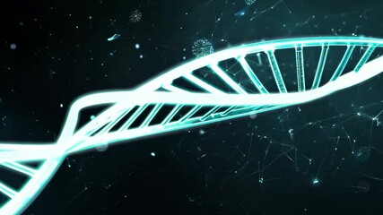 Wall Mural - illuminated dna double helix: a glowing genetic code