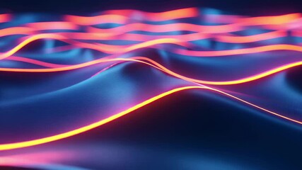 Wall Mural - glowing blue abstract background with vibrant wave patterns for modern design, glowing blue abstract