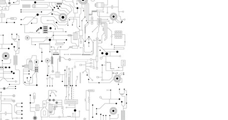 Wall Mural - digital circuit pattern vector pn white background