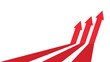 © PictureXpress - 3 red business arrows in a row slanted pointing up