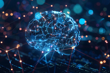 ai_brain_network_connections	A glowing neural network in the shape of a human brain, with lines and nodes symbolizing AI data connections
