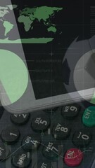 Wall Mural - animation of financial data processing over smartphone and payment terminal
