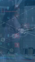 Wall Mural - a digital interface and network of connections over a hacker