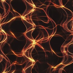 Wall Mural - Abstract Seamless Pattern of Glowing Soundwaves in Thin Lines