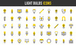 © Picvault - Light bulbs vector icons. such as Light Bulb, Green Energy, Open Book, Led Light, Science, Fluorescent Light, Creativity, Fluorescent Light, Smart Light illustration.