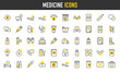© Picvault - Medicine vector icons. such as Medical Kit, Eye, Hospital Bed, Dropper, Perfusion, Pill, Blood Tube, Ambulance, Medical App, Eye Drop, Bone, Stethoscope, Emergency Call illustration.