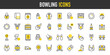 © Picvault - Bowling vector icons. such as Disco Ball, League, medal, Calendar, Banner, Bowling Pins, Award, clothes, Cleaning, Ticket, Powder, Bag, Towel, Softdrink, Shirt, Player, Rotation, King illustration.