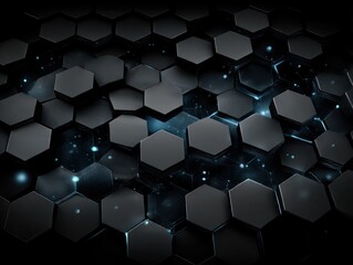Wall Mural - Dark Hexagon Geometric Pattern