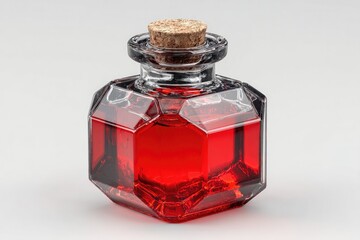 Wall Mural - isometric health potion in small hexagon bottle with red glow