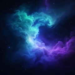 Wall Mural - cosmic nebula vibrant teal and purple galactic cloudscape