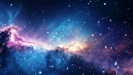 Wall Mural - A beautiful blue and purple sky with many stars. The sky is filled with stars and the colors are vibrant