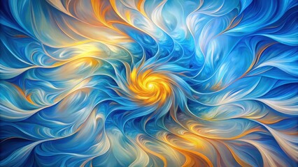 Wall Mural - Abstract Swirling Hues A Symphony of Blue, Gold, and White in a Dynamic, Energetic Vortex of Color and Light