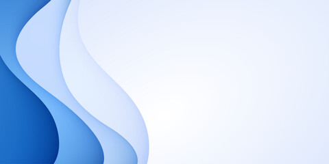 Wall Mural - overlapping wavy white and blue paper cut vector texture abstract background