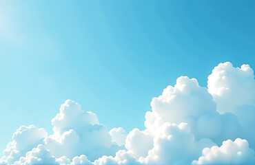 Wall Mural - light blue sky features white clouds fitting background summer designs sunny day cloudy