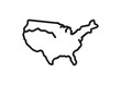 © AIStore - Map of united states line art vector, Map of united states icon