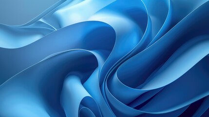 Wall Mural - Curved abstract blue texture with modern design flow and soft lighting gradients