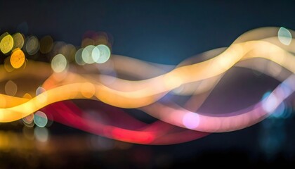 Wall Mural - colorful abstract light trails with bokeh effect, creating a dynamic and vibrant night scene.