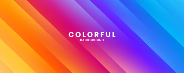 Wall Mural - 3D colorful abstract background overlap layer on bright space with diagonal shape effect decoration. Modern graphic design element cutout style concept for web, poster, flyer, card, cover, or brochure