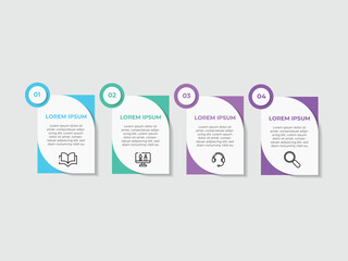 Wall Mural - vector infographic label template with icons. 4 options or steps. infographics for business concept.