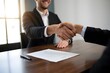 © All 1n One 😎 - Successful Business Deal Handshake Agreement Signed Partnership Business Meeting Corporate Success Deal Closing