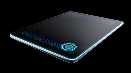 Wall Mural - futuristic touchscreen device with a sleek black interface