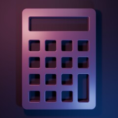 Wall Mural - purple calculator icon isolated on purple-blue background. accounting symbol. business calculations 