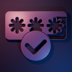 Wall Mural - purple password protection and safety access icon isolated on purple-blue background. security, safe