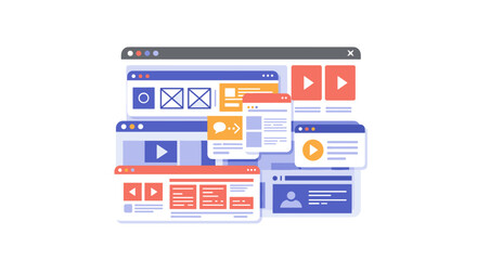 Wall Mural - web development and design concept vector illustration for digital platforms