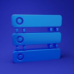 Wall Mural - blue server, data, web hosting icon isolated on blue background. minimalism concept. 3d render illus