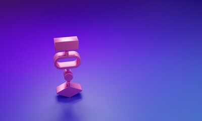 Wall Mural - pink algorithm icon isolated on purple-blue background. algorithm symbol design from artificial inte