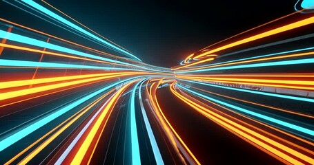 Wall Mural - dynamic abstract light trails in vibrant colors creating a sense of motion and energy