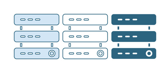 Wall Mural - Blue Server, Data, Web Hosting icon isolated on white background. Vector
