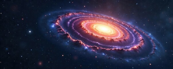 Wall Mural - solitary spiral galaxy in the vast cosmos a stunning image of cosmic isolation and wonder, showcasin