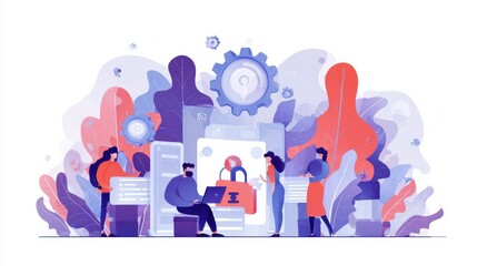 Privacy law, digital transformation, programming. General data protection regulation, business process automation, core system development metaphors. Vector isolated concept metaphor illustrations, n