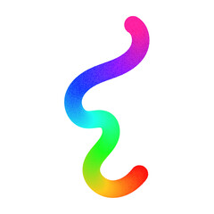 Wall Mural - abstract wavy gradient lines with playful squiggle shapes, colorful ribbon elements, geometric doodl