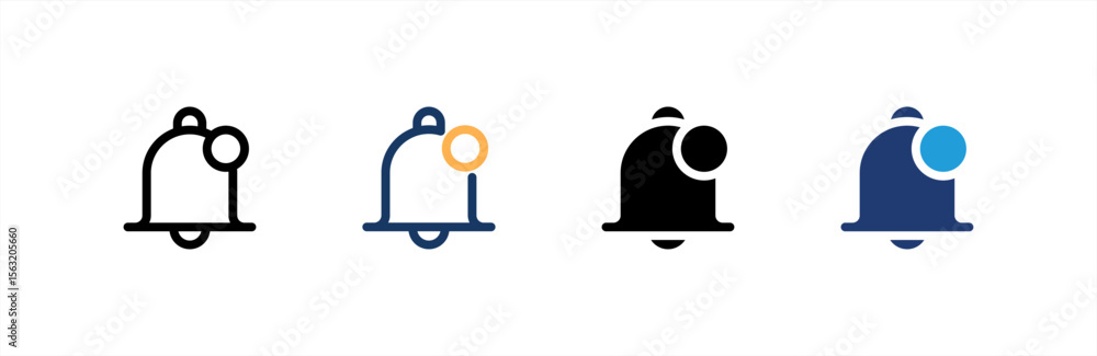 Notification icon set multiple style collection. Vector illustration ...
